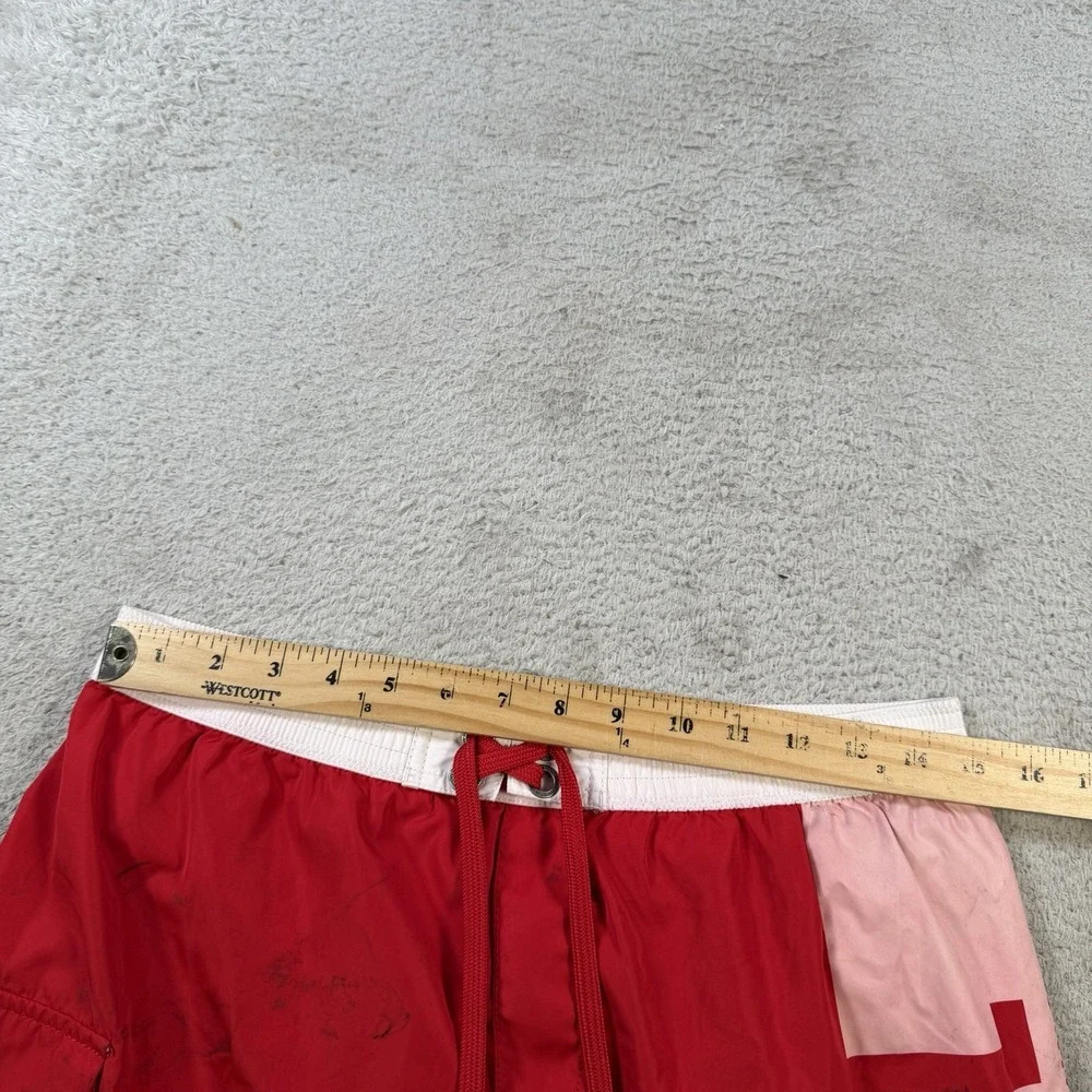Diesel Beachwear Mens Red Elastic Waist Pockets Swim Shorts Size Large